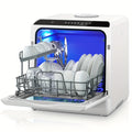 Countertop Mini Dishwasher, 5+1 Programs, Baby Care, Dual Spray, High-Temp Wash, Air Dry & Timer, 1.32gal Water Tank, No Installation Needed for Apartments, RVs