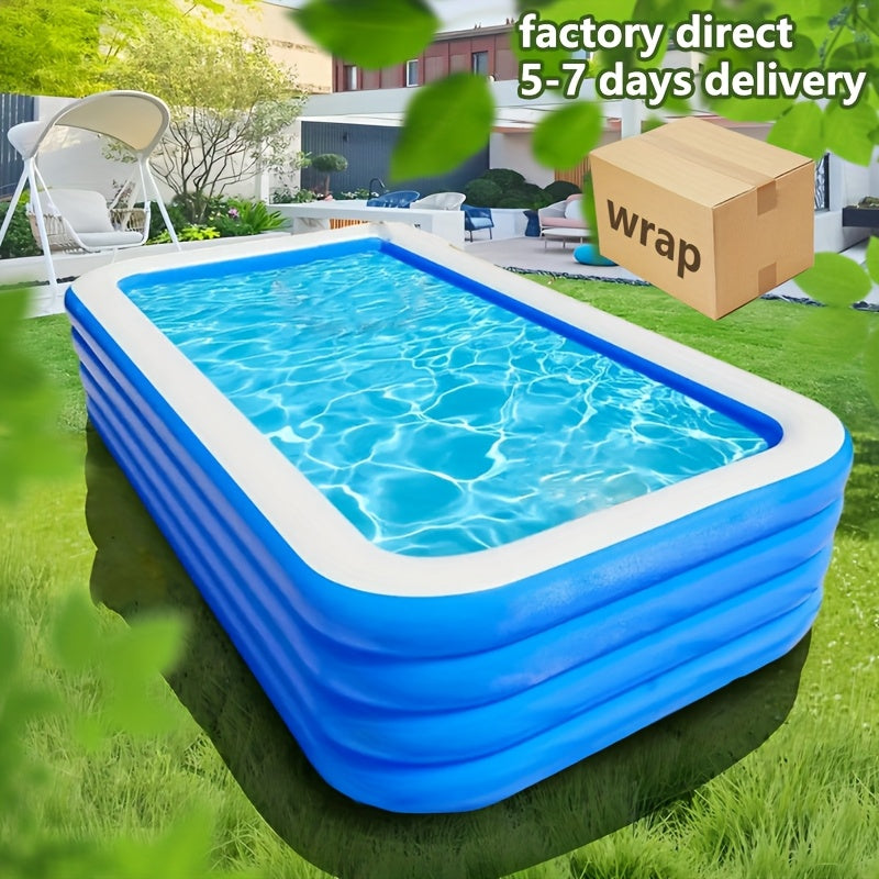 Super Large Inflatable Swimming Pool, Thickened & Heightened PVC Pool, Outdoor Water Play Pool for Courtyard, Patio & Gatherings