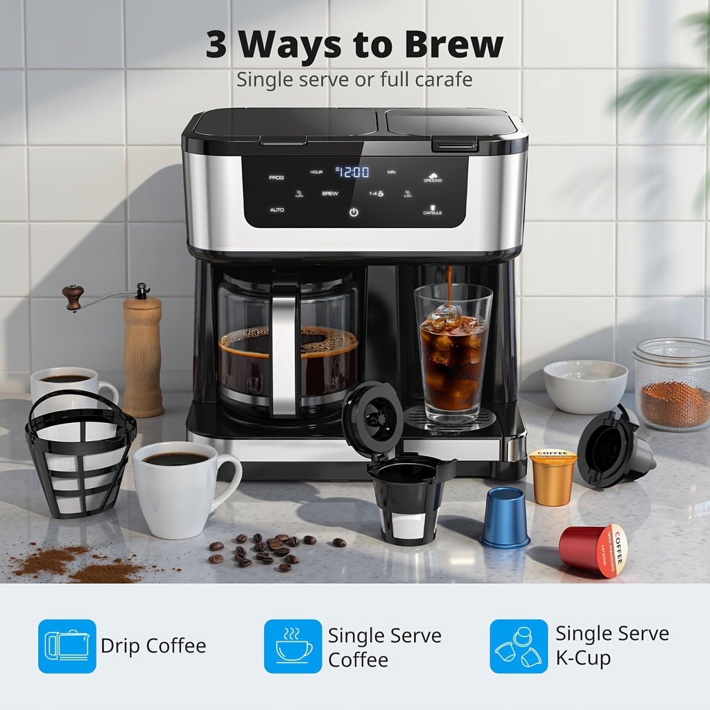 20 Bar Espresso & Cappuccino Machine, Dual Boiler, Touch Control, Automatic Milk Frother, Dual Wall Filters, Ideal for Family Gatherings & Holiday Gifts
