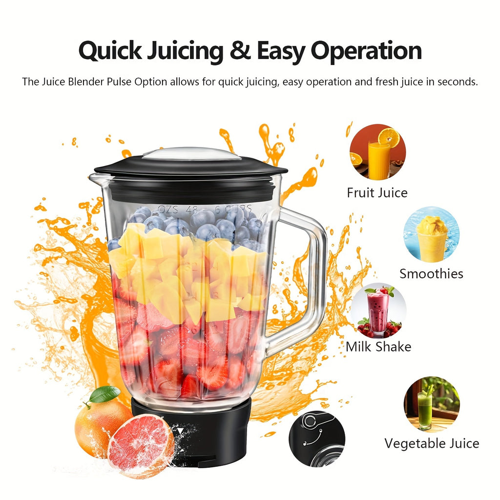 5-IN-1 Kitchen Electric Mixer, 6-Speed & Pulse Function, Tilting Stand Mixer, 6.4QT Stainless Steel Bowl with Dough Hook, Egg Beater and Spatula