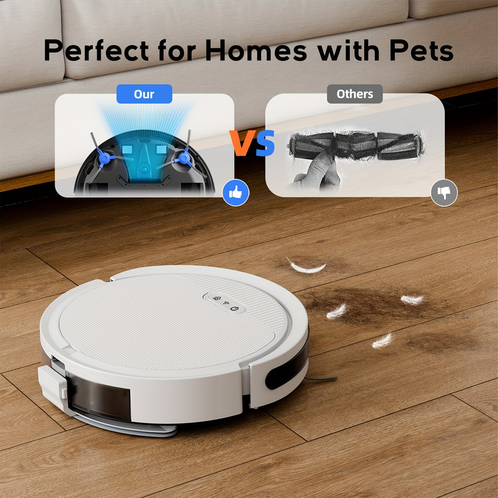 3-in-1 Robotic Vacuum Mop Combo, Self-Empty Station for 45 Days, 3000Pa Strong Suction, LiDAR Navigation & Multi-Floor Mapping, Ideal for Pet Owners, Carpets & Hard Floors