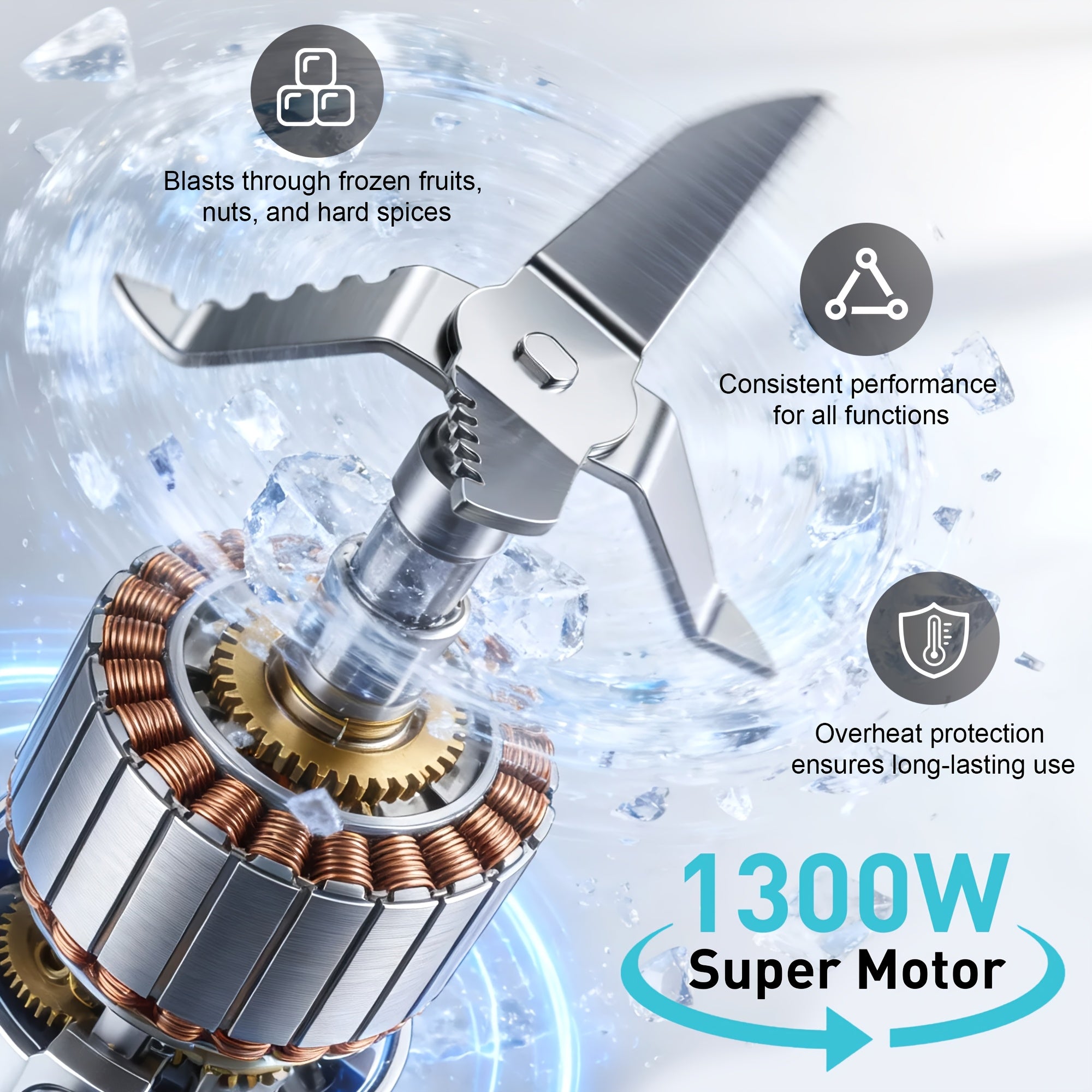 Professional Countertop Blender, Max 2400W 25000RPM, 68Oz Capacity & 2 Containers, Multi-use for Sorbet, Smoothies, Juice, Ice Slushie & Grinding