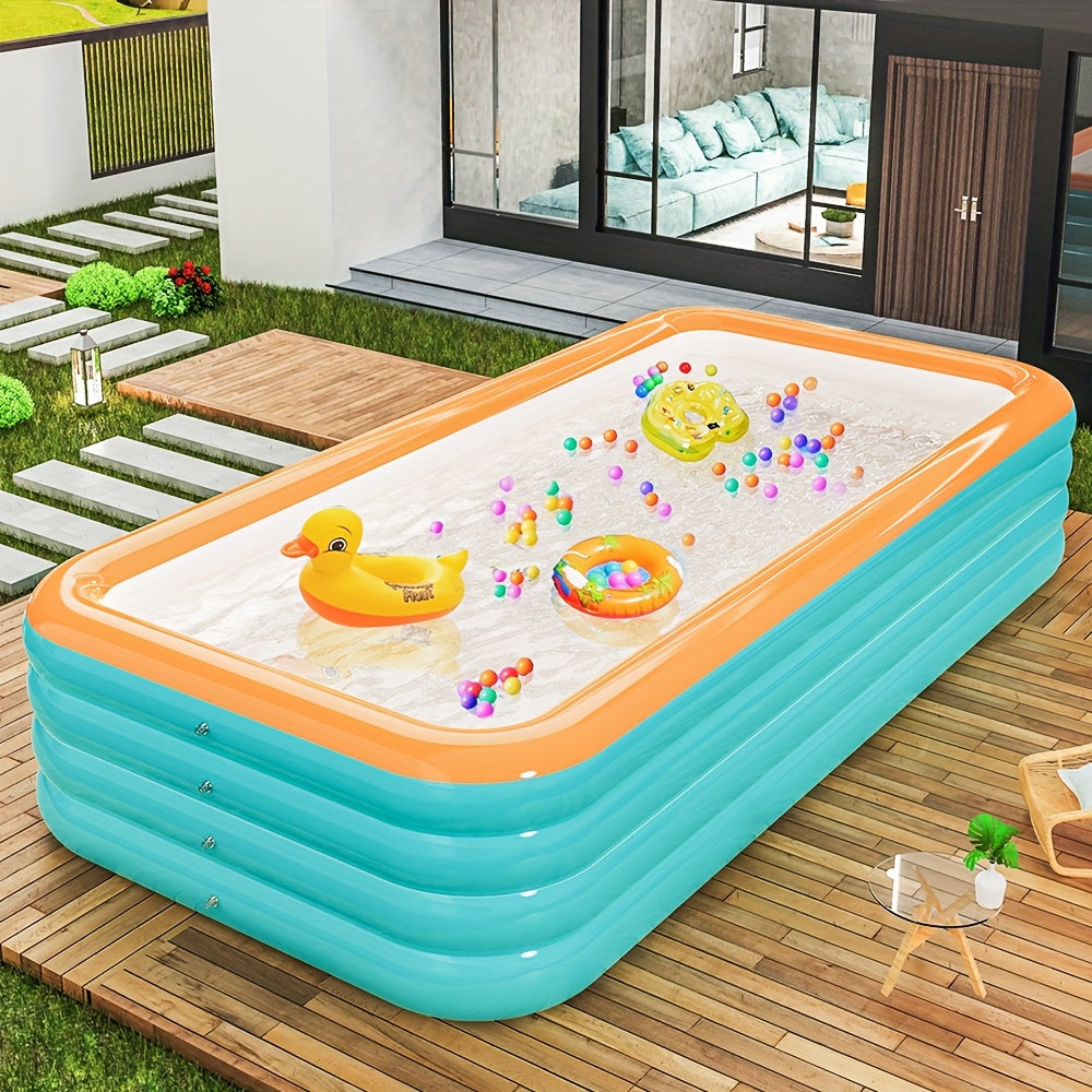 Super Large Inflatable Swimming Pool, Thickened & Heightened PVC Pool, Outdoor Water Play Pool for Courtyard, Patio & Gatherings