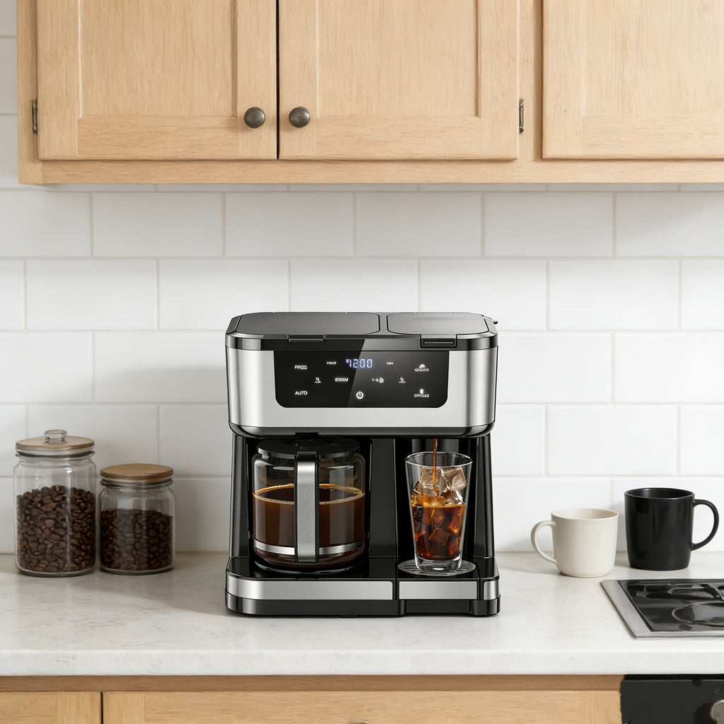 20 Bar Espresso & Cappuccino Machine, Dual Boiler, Touch Control, Automatic Milk Frother, Dual Wall Filters, Ideal for Family Gatherings & Holiday Gifts