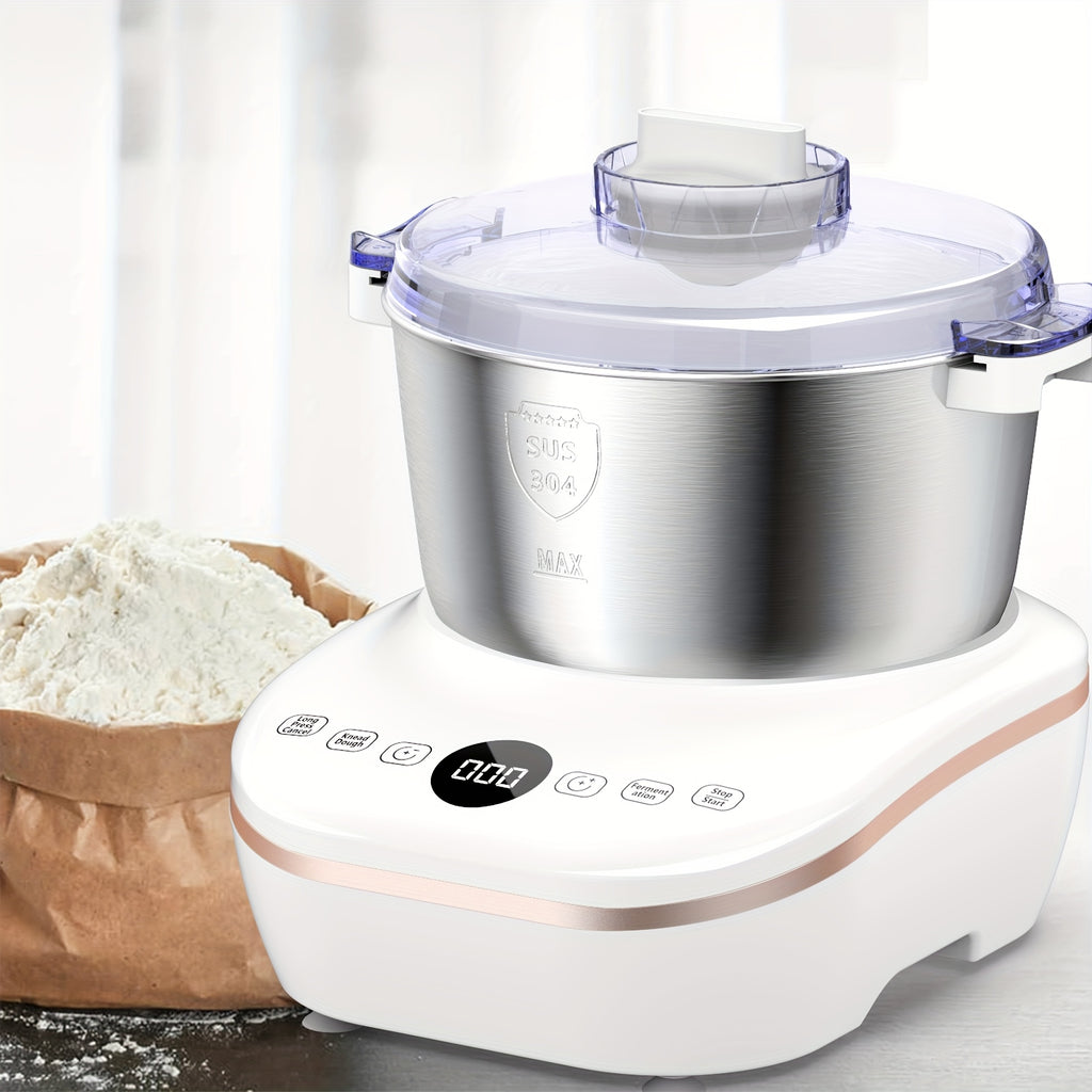 6-in-1 Electric Vertical Mixer, 400W 6-Speed with Pulse, 6.3QT Stainless Steel Bowl, Includes Dough Hook, Beater, Juicer, Meat Grinder & Noodle Press