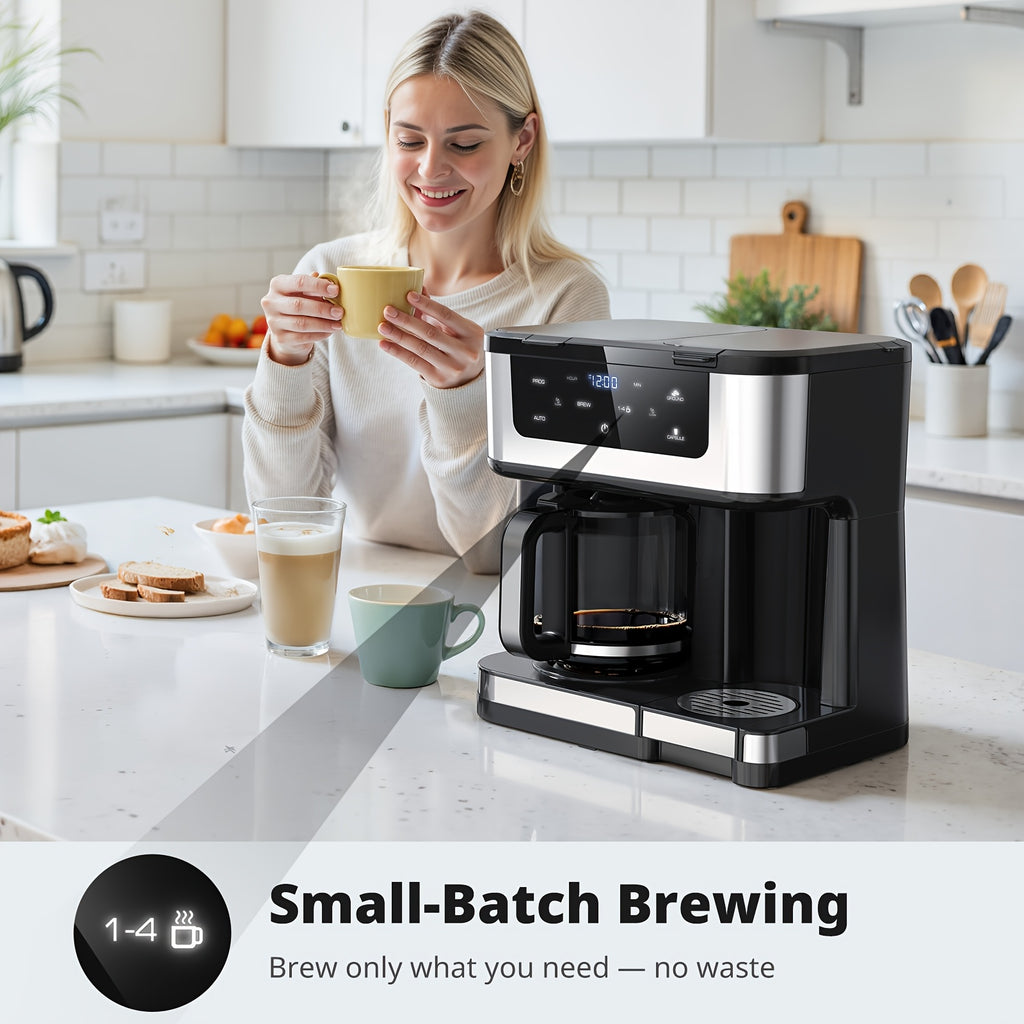 20 Bar Espresso & Cappuccino Machine, Dual Boiler, Touch Control, Automatic Milk Frother, Dual Wall Filters, Ideal for Family Gatherings & Holiday Gifts
