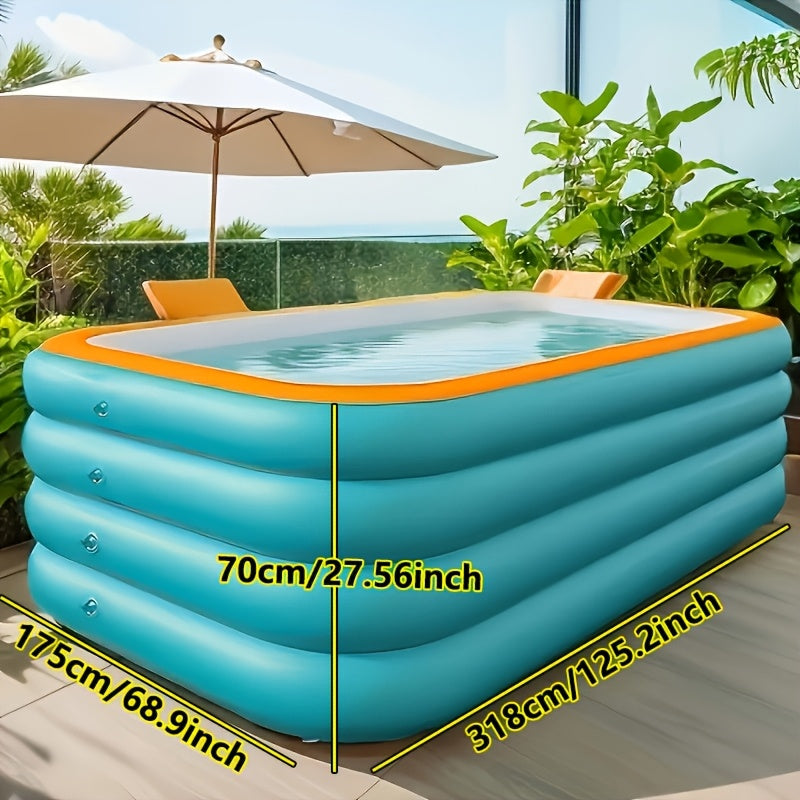 Super Large Inflatable Swimming Pool, Thickened & Heightened PVC Pool, Outdoor Water Play Pool for Courtyard, Patio & Gatherings