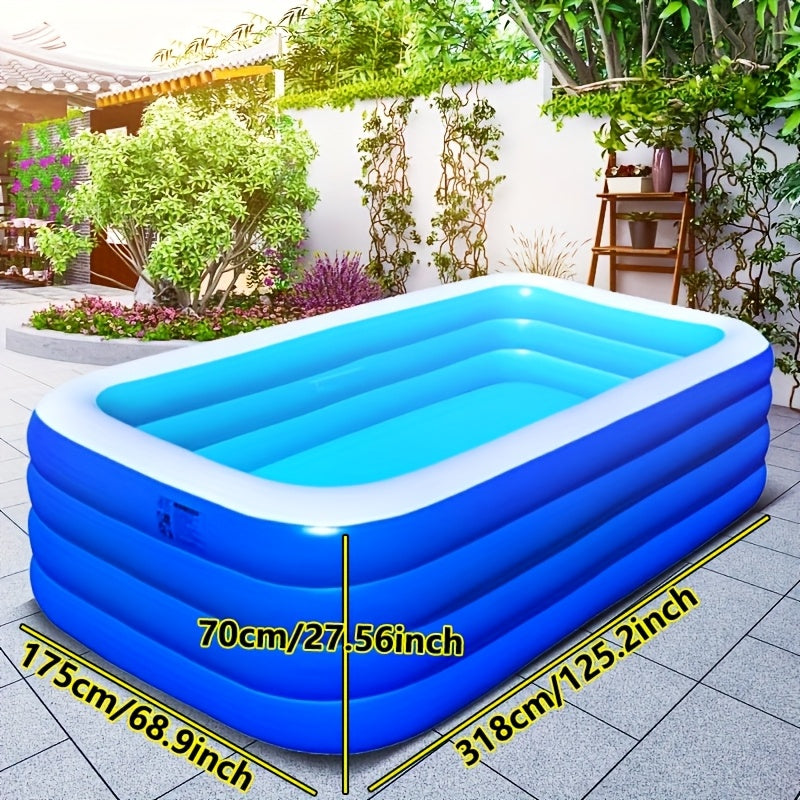 Super Large Inflatable Swimming Pool, Thickened & Heightened PVC Pool, Outdoor Water Play Pool for Courtyard, Patio & Gatherings