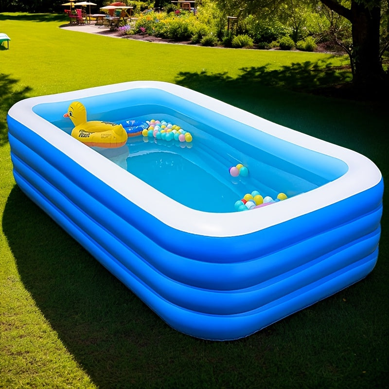 Super Large Inflatable Swimming Pool, Thickened & Heightened PVC Pool, Outdoor Water Play Pool for Courtyard, Patio & Gatherings