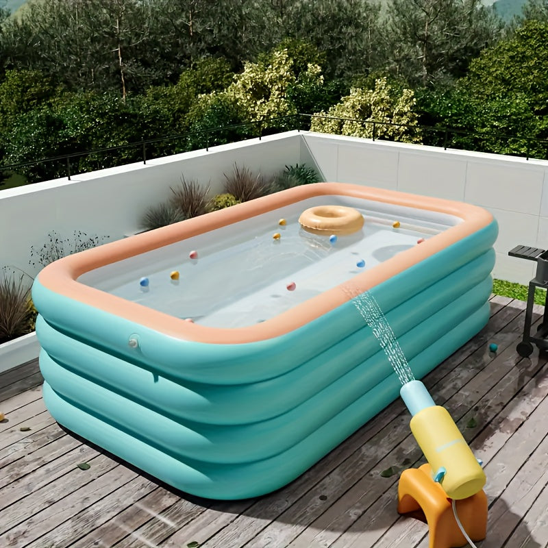 Super Large Inflatable Swimming Pool, Thickened & Heightened PVC Pool, Outdoor Water Play Pool for Courtyard, Patio & Gatherings